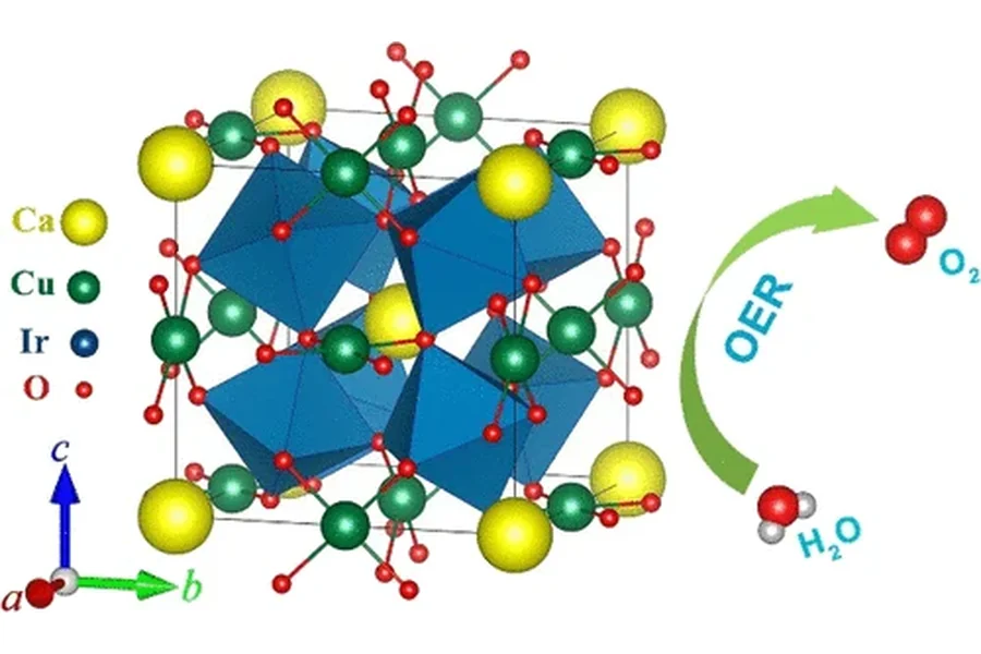 A′-B intersite cooperation-enhanced water splitting in quadruple perovskite oxide CaCu3Ir4O12